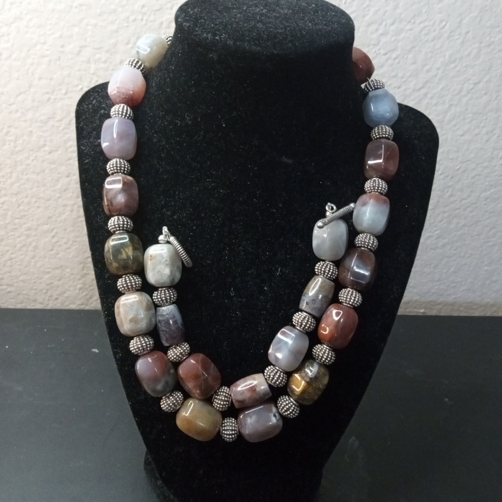 Exquisite Statement Rustic Garnet/Quartz/Opals 8"… - image 2